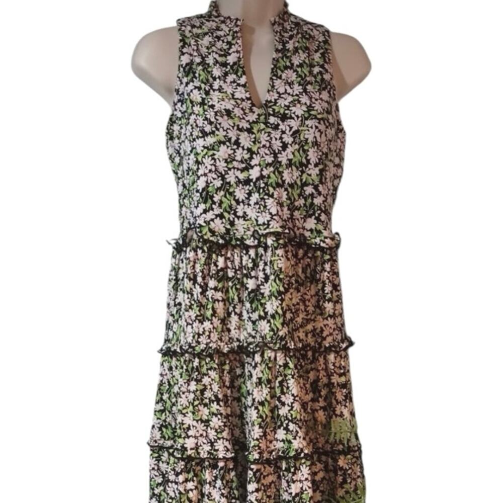 Tommy Hilfiger Floral Multi-Color Tiered Shift Dress Size 6 Womens Sleeveless